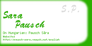 sara pausch business card