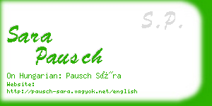 sara pausch business card